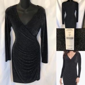 WHBM Black Sparkle Knit Sheath Dress
